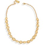 Karine Sultan - Etched Coin Layering Necklace - Beige Enamel