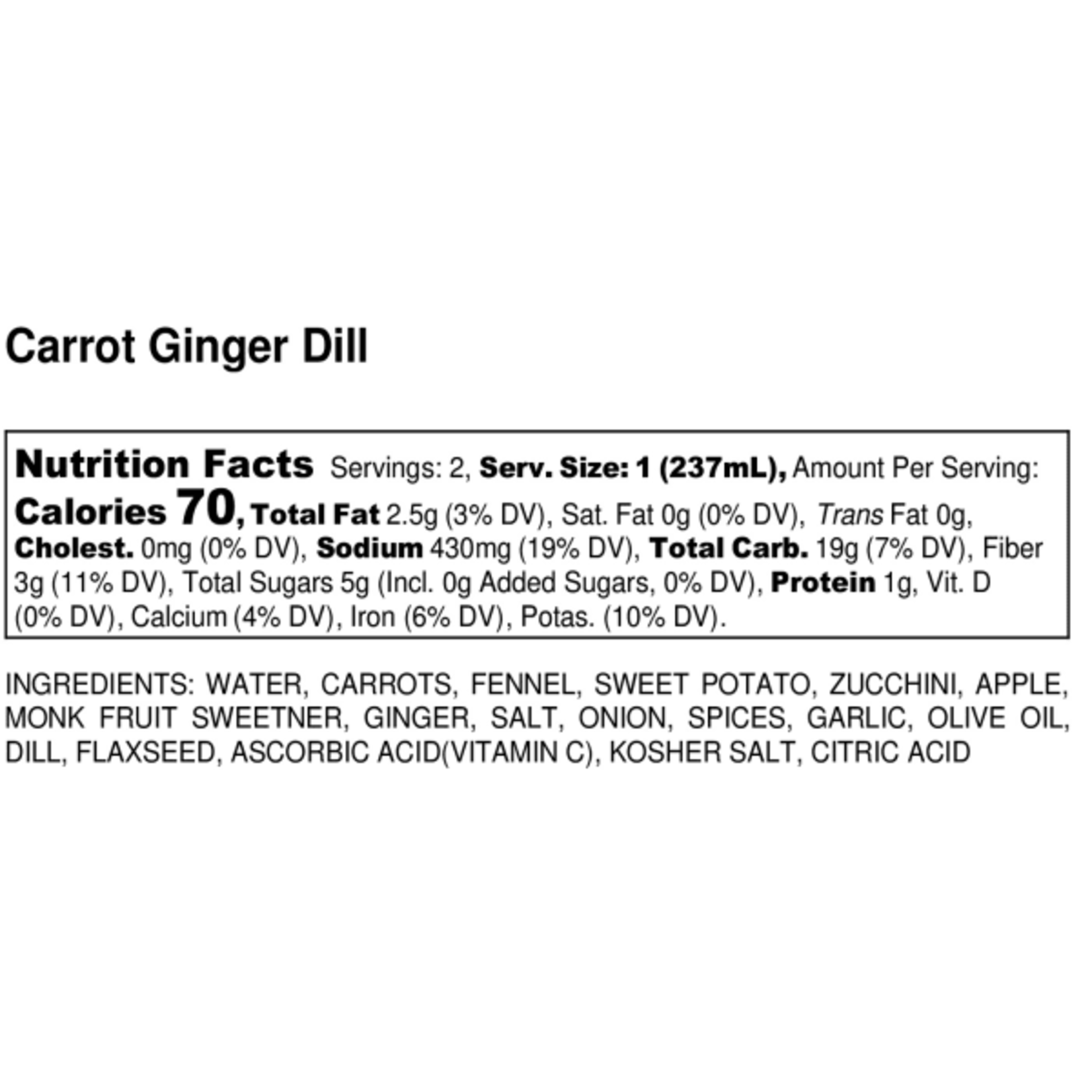 Carrot Ginger Dill 12 oz.