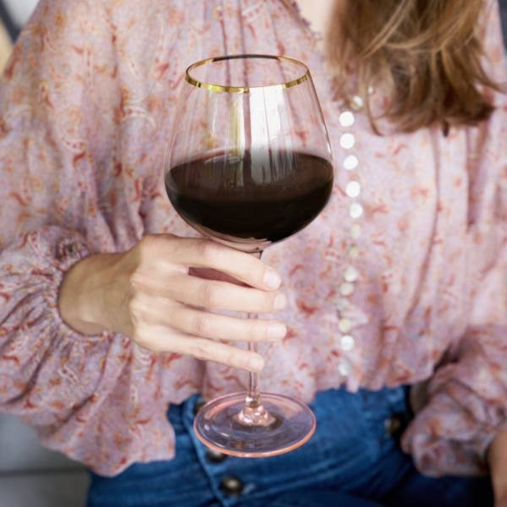 Rose Crystal Red Wine Glass