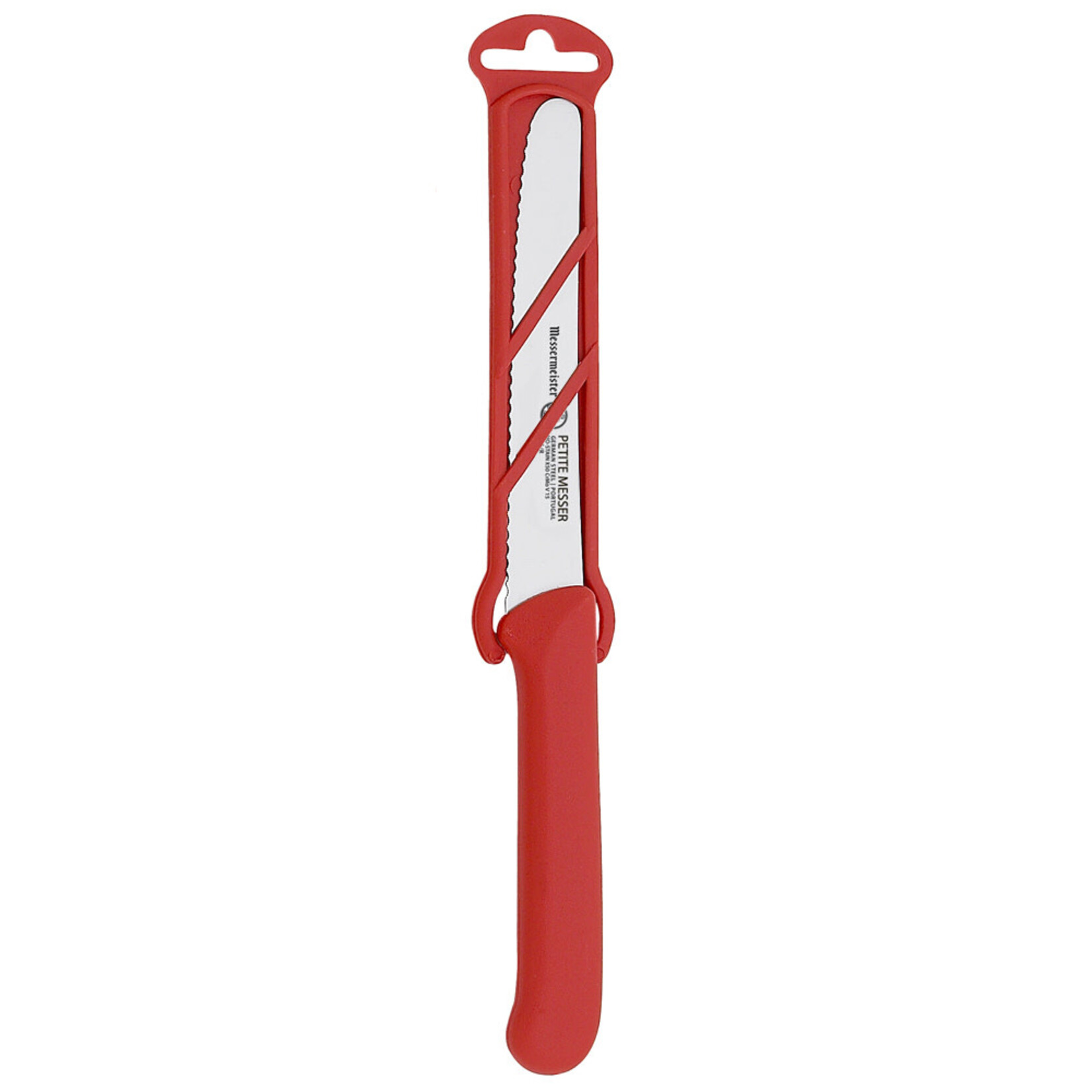 Messermeister 4.5 inch Serrated Tomato Knife with Matching Sheath  in Red
