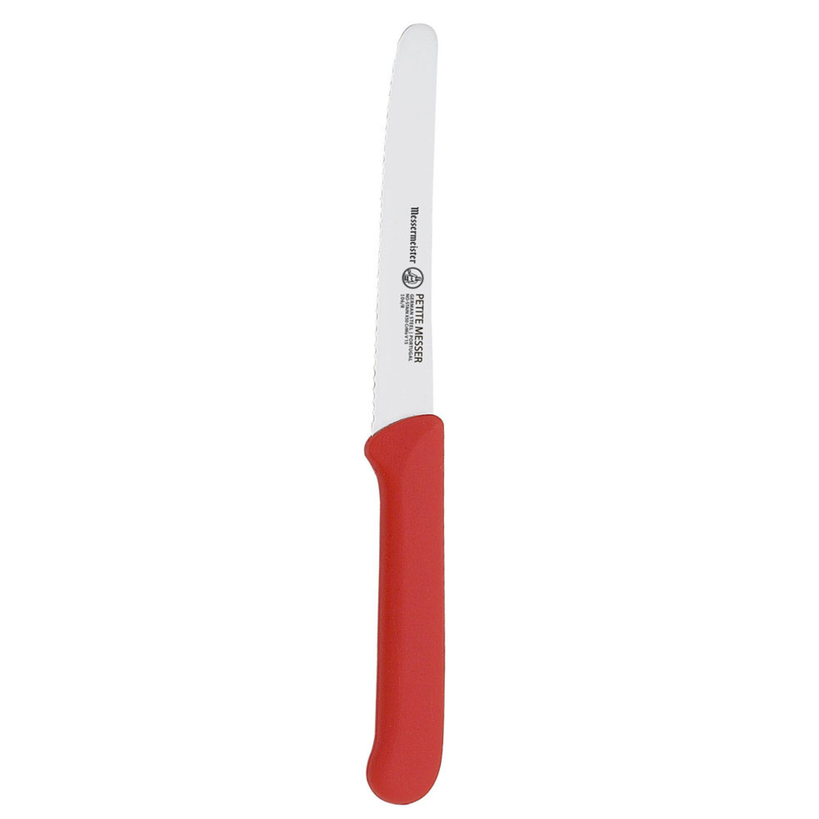Messermeister 4.5 inch Serrated Tomato Knife with Matching Sheath  in Red