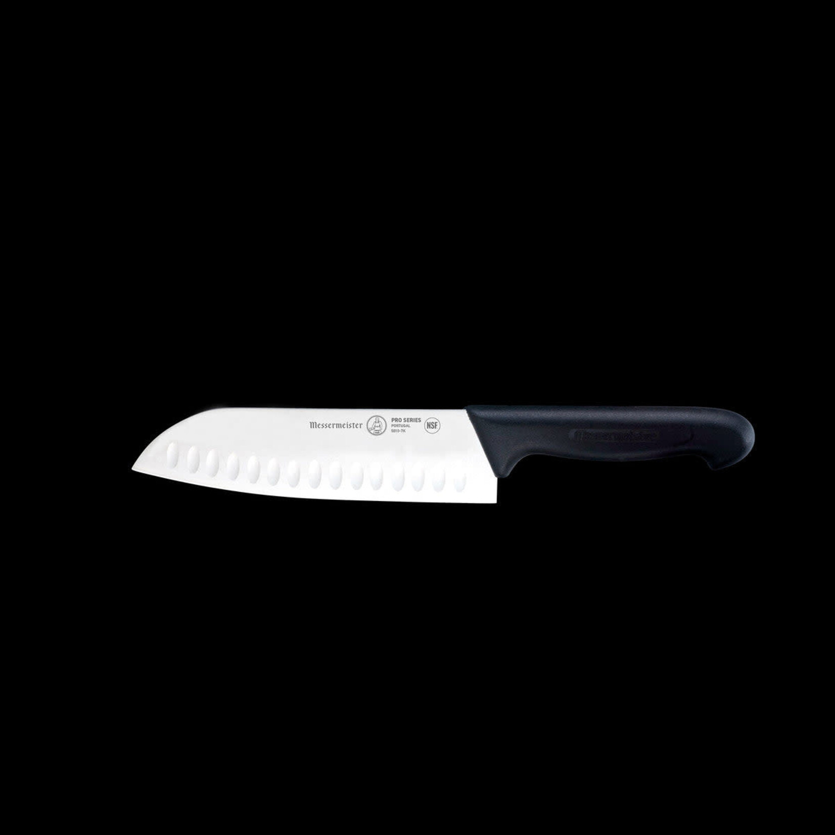 Messermeister Pro Series 7 Inch Kullenschliff Santoku Knife with Polypropylene Handle