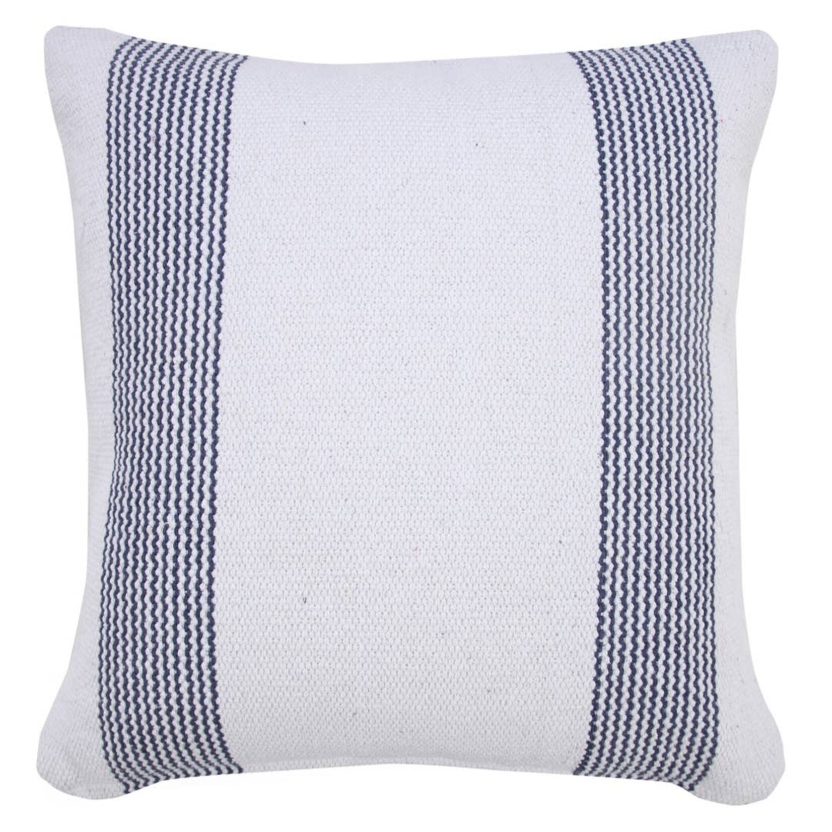 Pale Blue and White Geometric Striped Pillow 20" X 20"