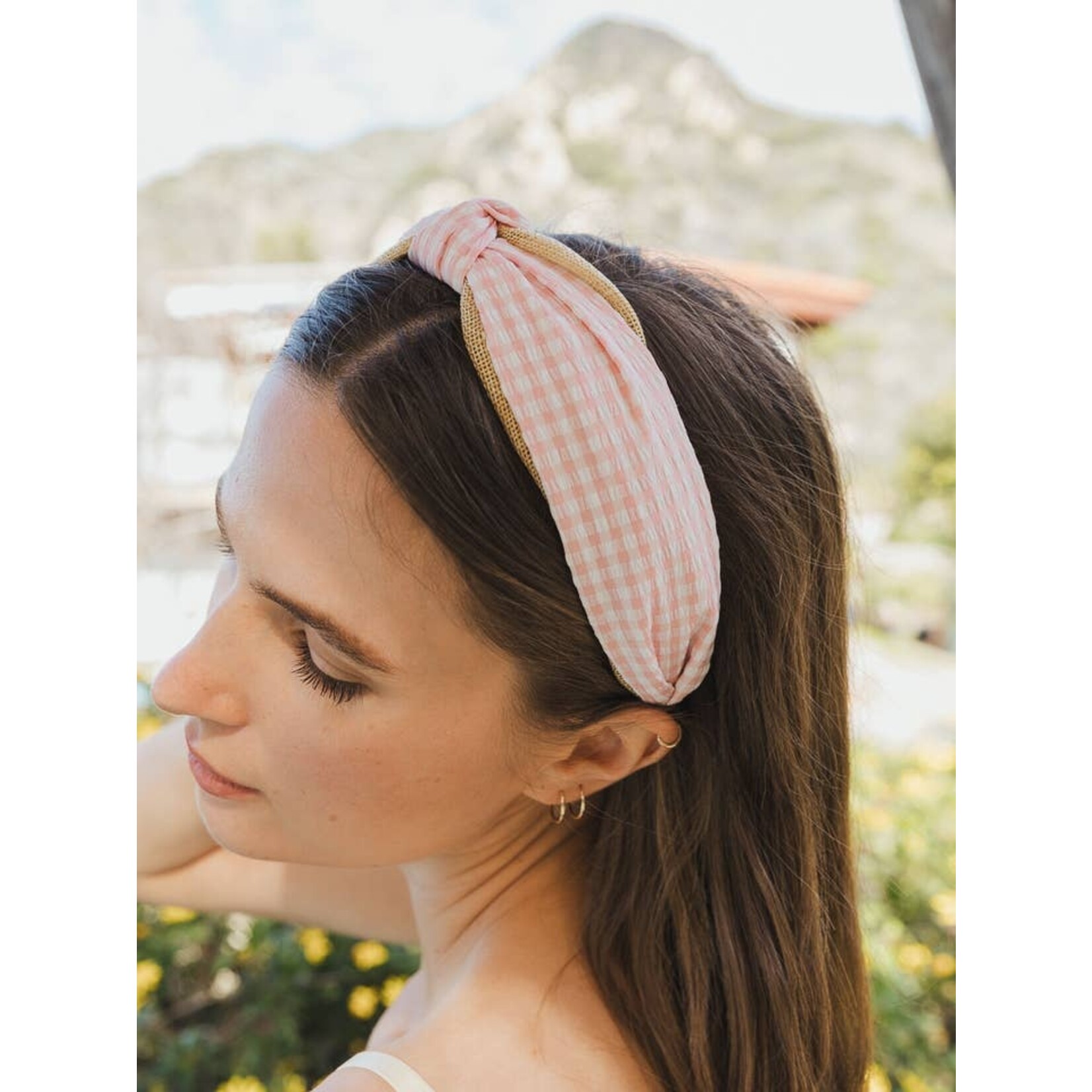 Gingham Pique Woven Knot Headband