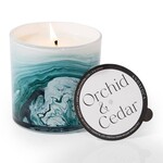 Orchid & Cedar Swirl Glass Candle 14 oz.