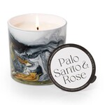 Palo Santo & Rose Swirl Glass Candle 14 oz.