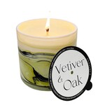 Vetiver & Oak Swirl Glass Candle 14 oz.