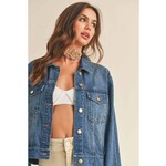 Pleated Detail Denim Jacket