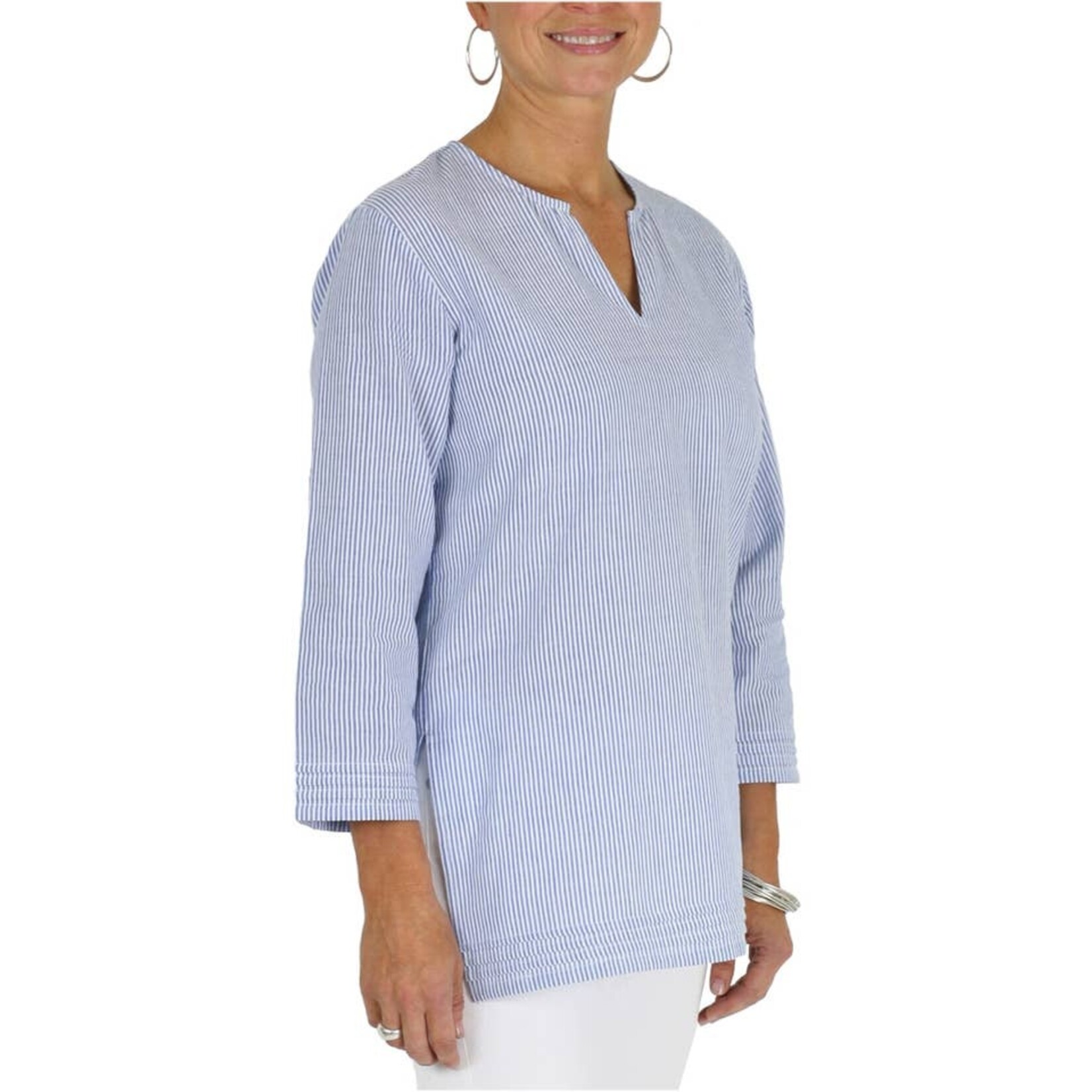 Blue Seersucker Tunic