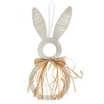 Ruffles Cotton Easter Bunny Hanging Decor | White