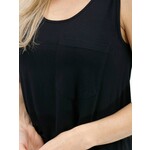 Grace and Lace Perfect Pocket Scoop Neck Tank in Black