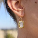 Clear Quartz Stone Drop Earrings
