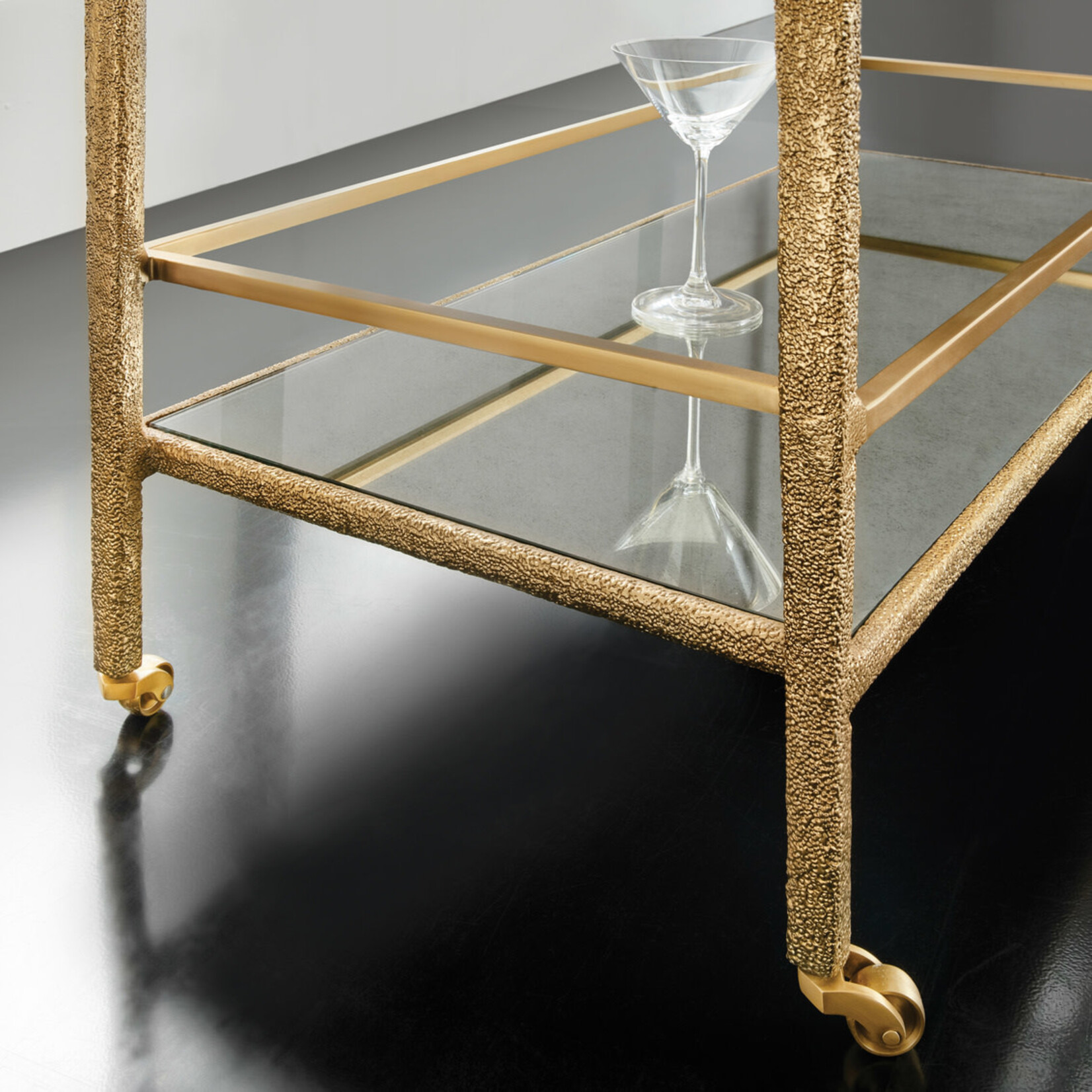 Modern History Shagreen Bar Cart