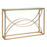 Artistica Home Ellipse Gold Leaf Console Table