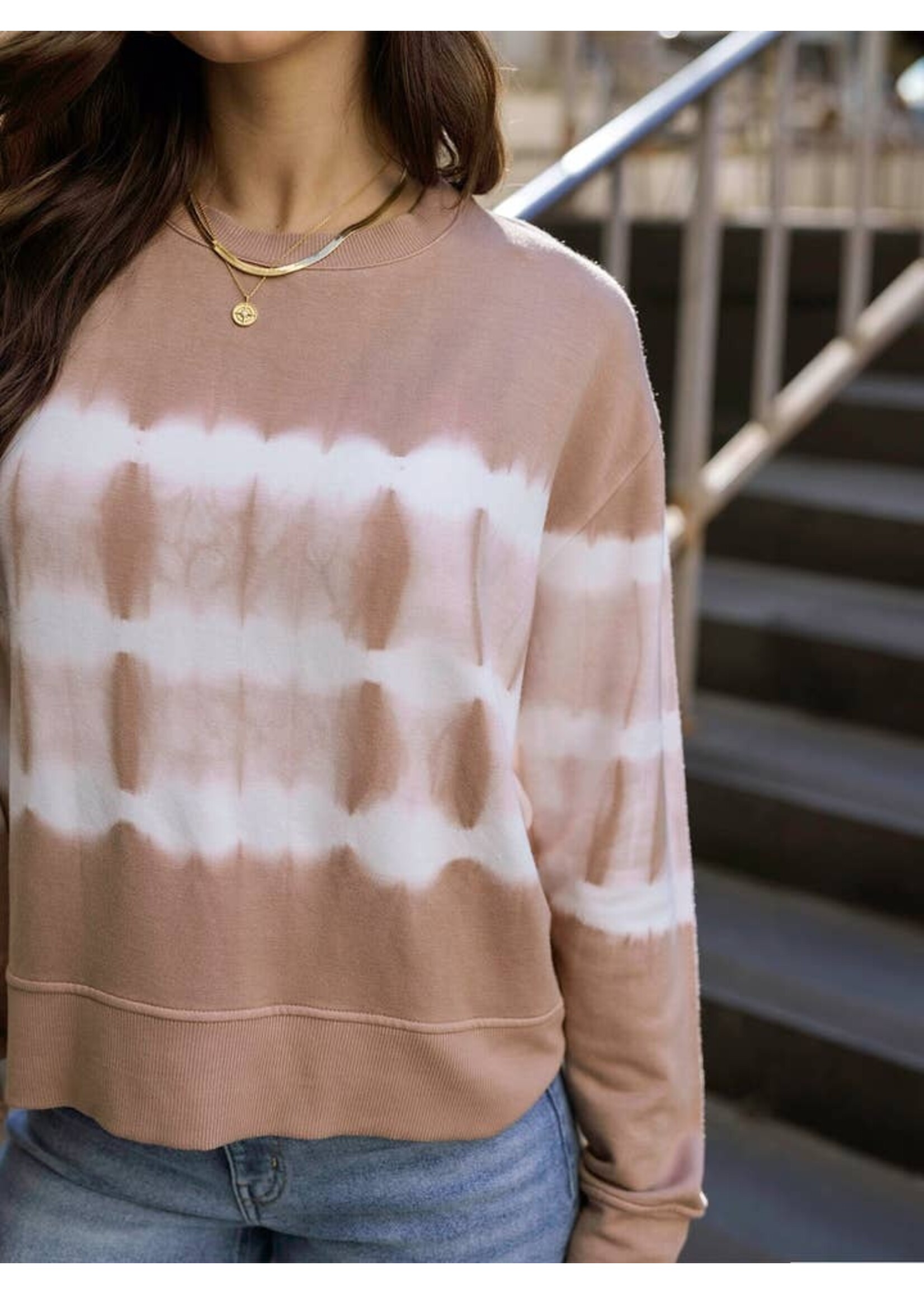 Signature Soft Camel Tie Dye Sweatshirt Cozy Stylish Comfort Wear The Bay House From Our House to Your Home