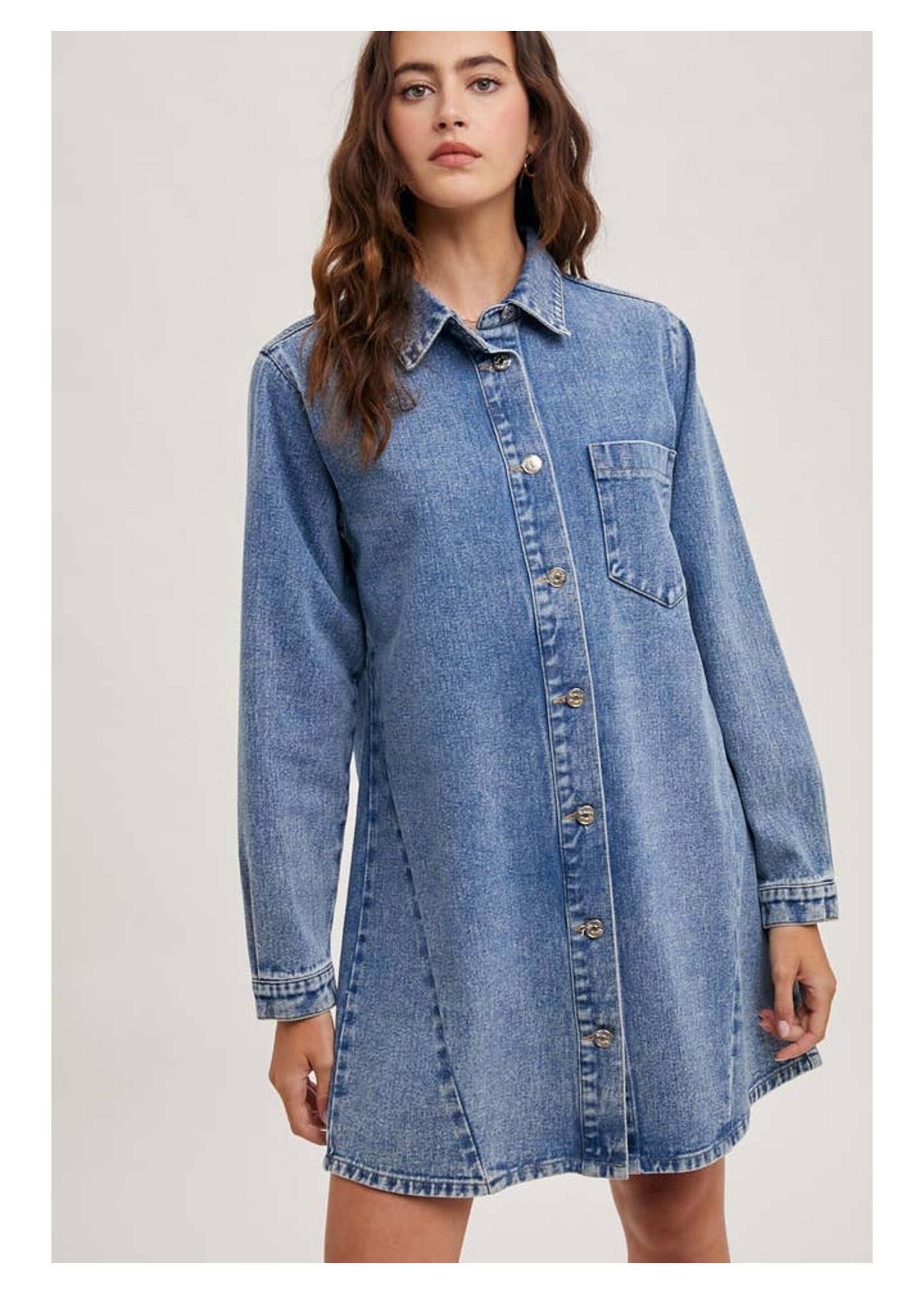 Versatile Denim Button Down Shirt Dress Timeless Style in Washed Blue The Bay House From Our House to Your Home