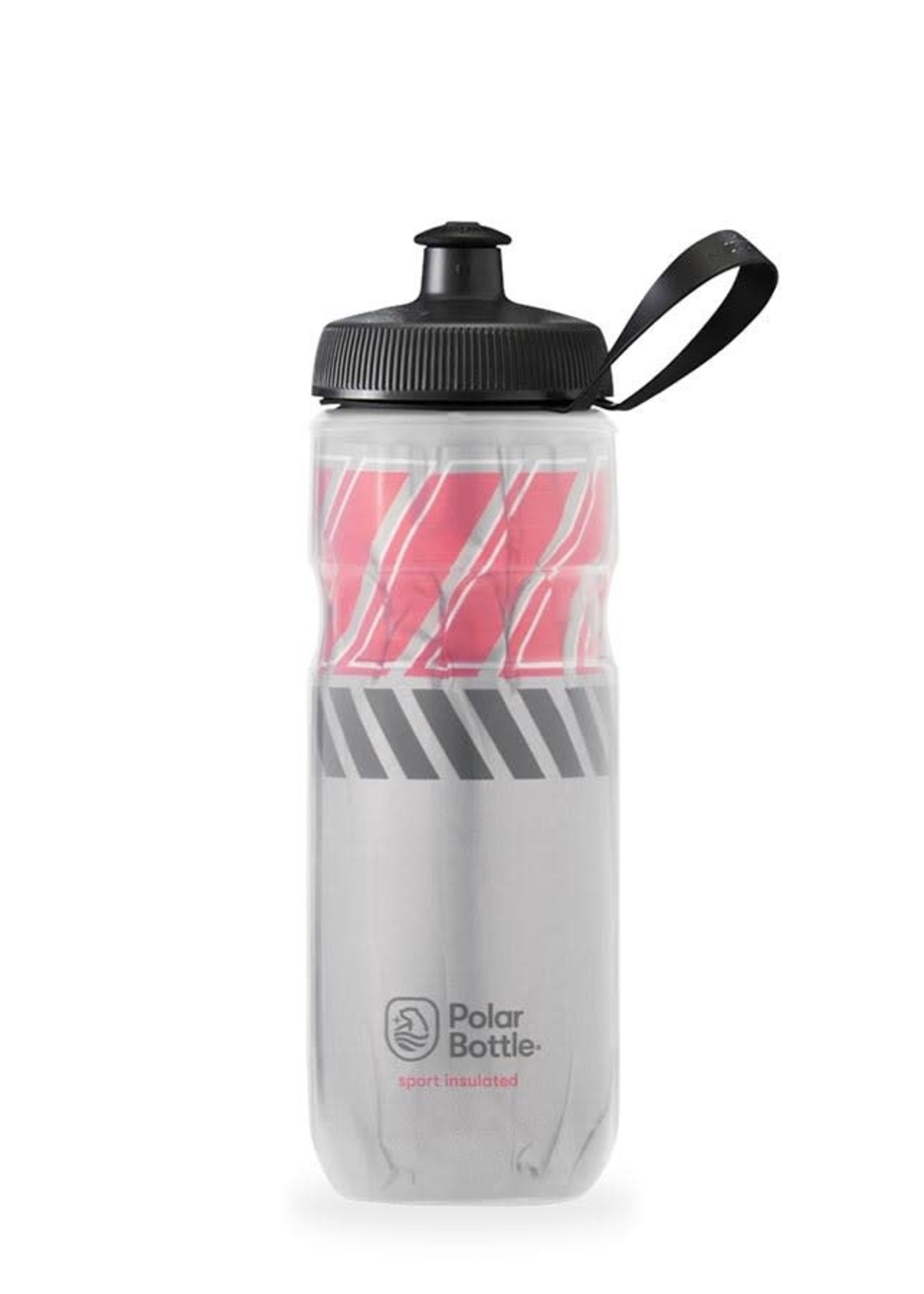 Polar Bottle Polar Bottle, Sport Insulated 20oz, Water Bottle, 591ml / 20oz, Silver/Racing Red
