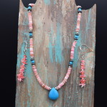 PINK SHELL NECKLACE/EARRINGS