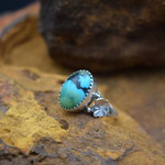 Turquoise Ring w/ Rosebuds (Size: 7.25)