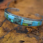 GREEN BLUE TURQOISE INLAY CUFF (Size: 6)