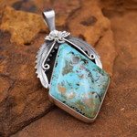 PETERSON, NAVAJO, TURQUOISE PENDANT