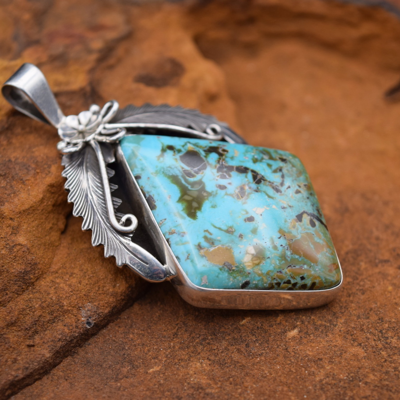 PETERSON, NAVAJO, TURQUOISE PENDANT