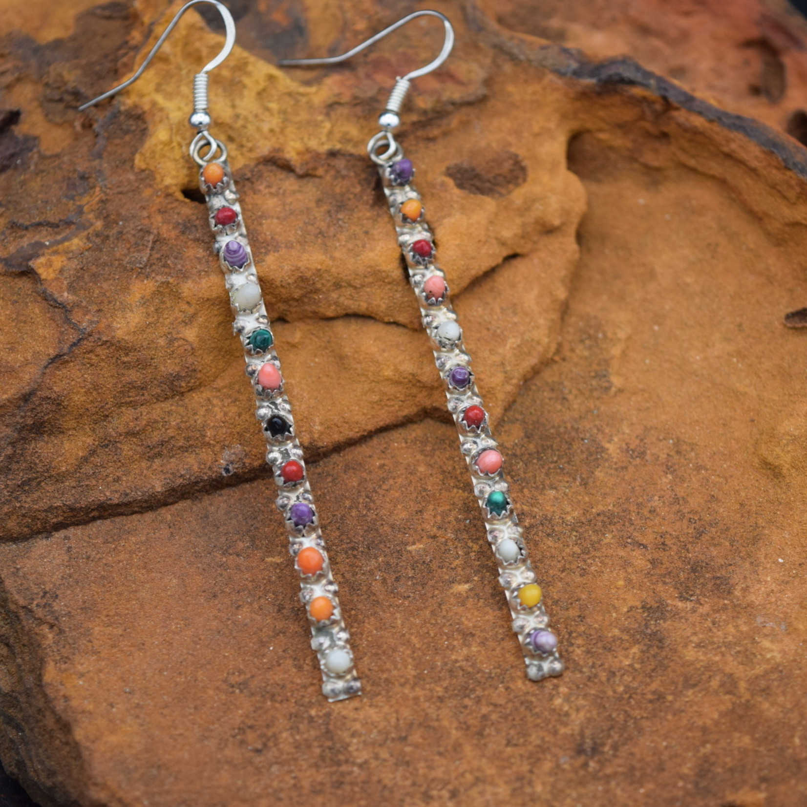 MULTI STONE DROP EARRINGS