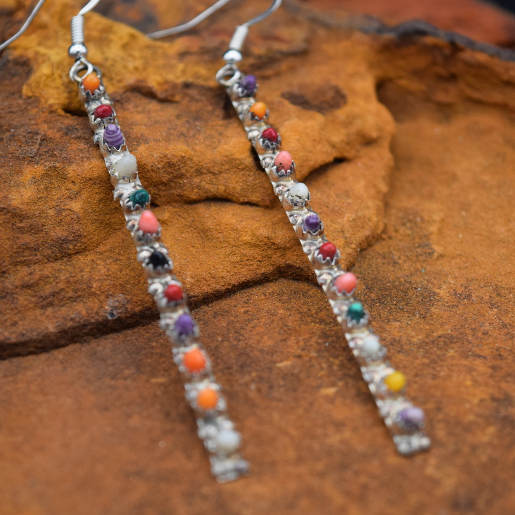 MULTI STONE DROP EARRINGS