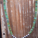 NAVAJO PEARL GREEN TURQUOISE 16' NECKLACE