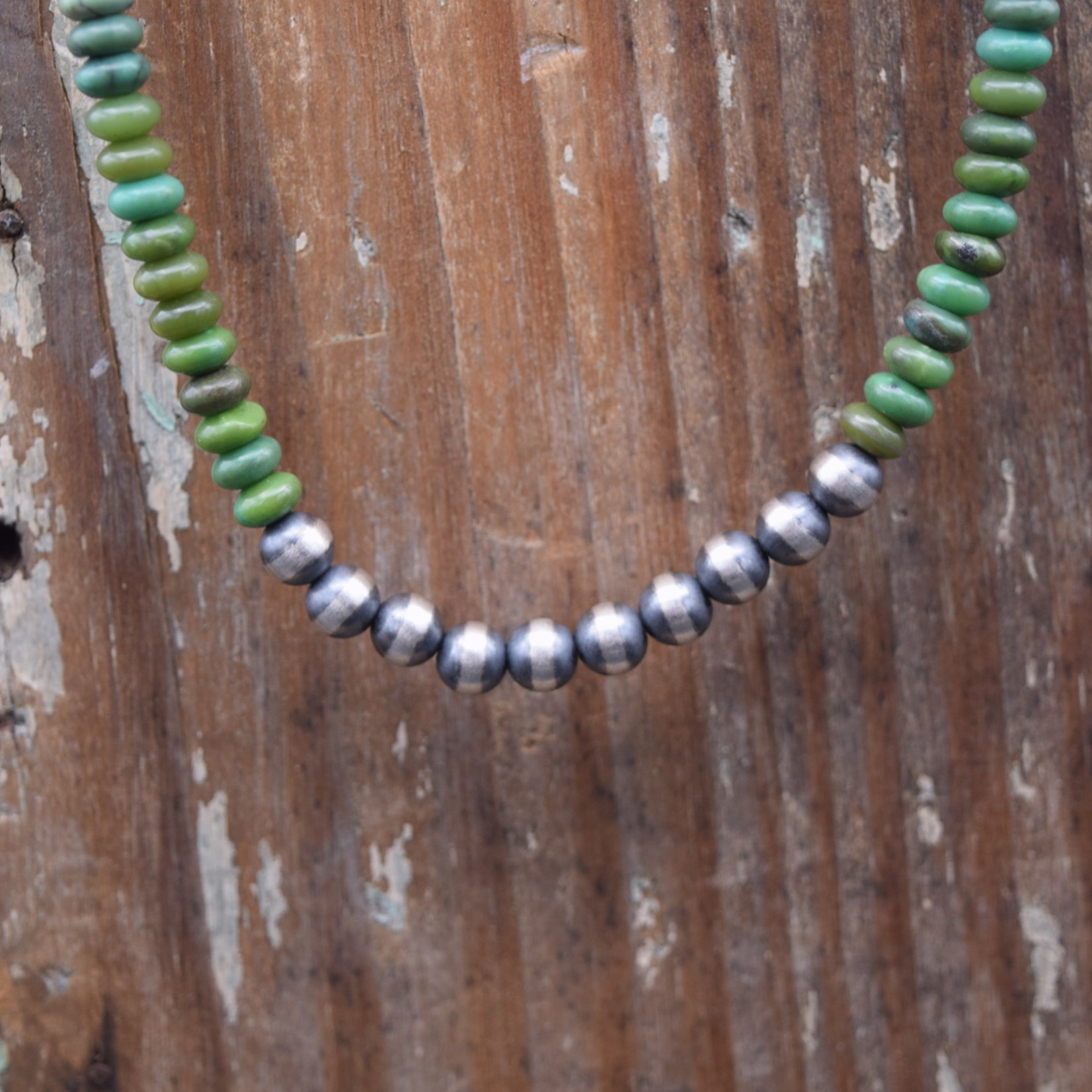 NAVAJO PEARL GREEN TURQUOISE 16' NECKLACE