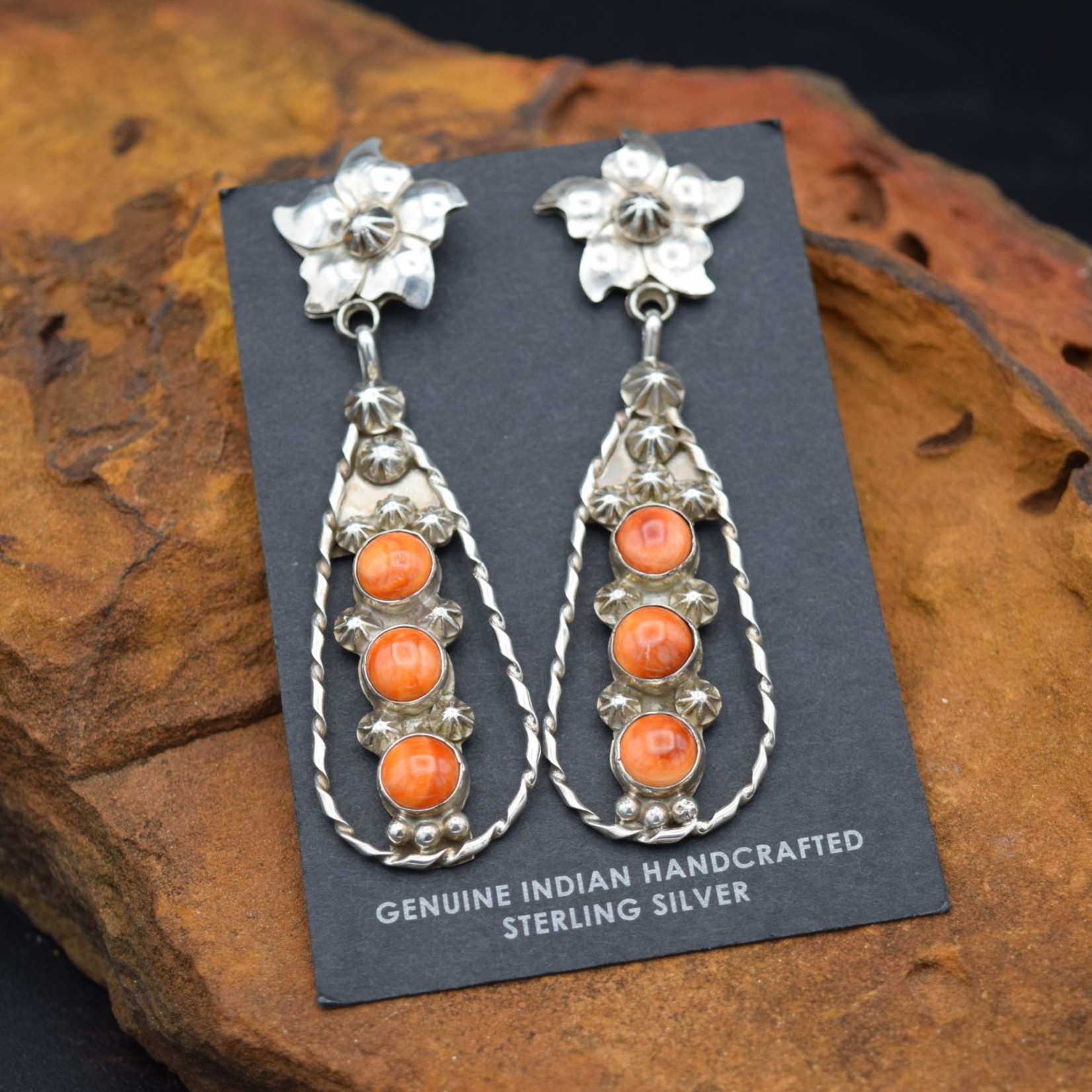 ORANGE SPINY EARRINGS