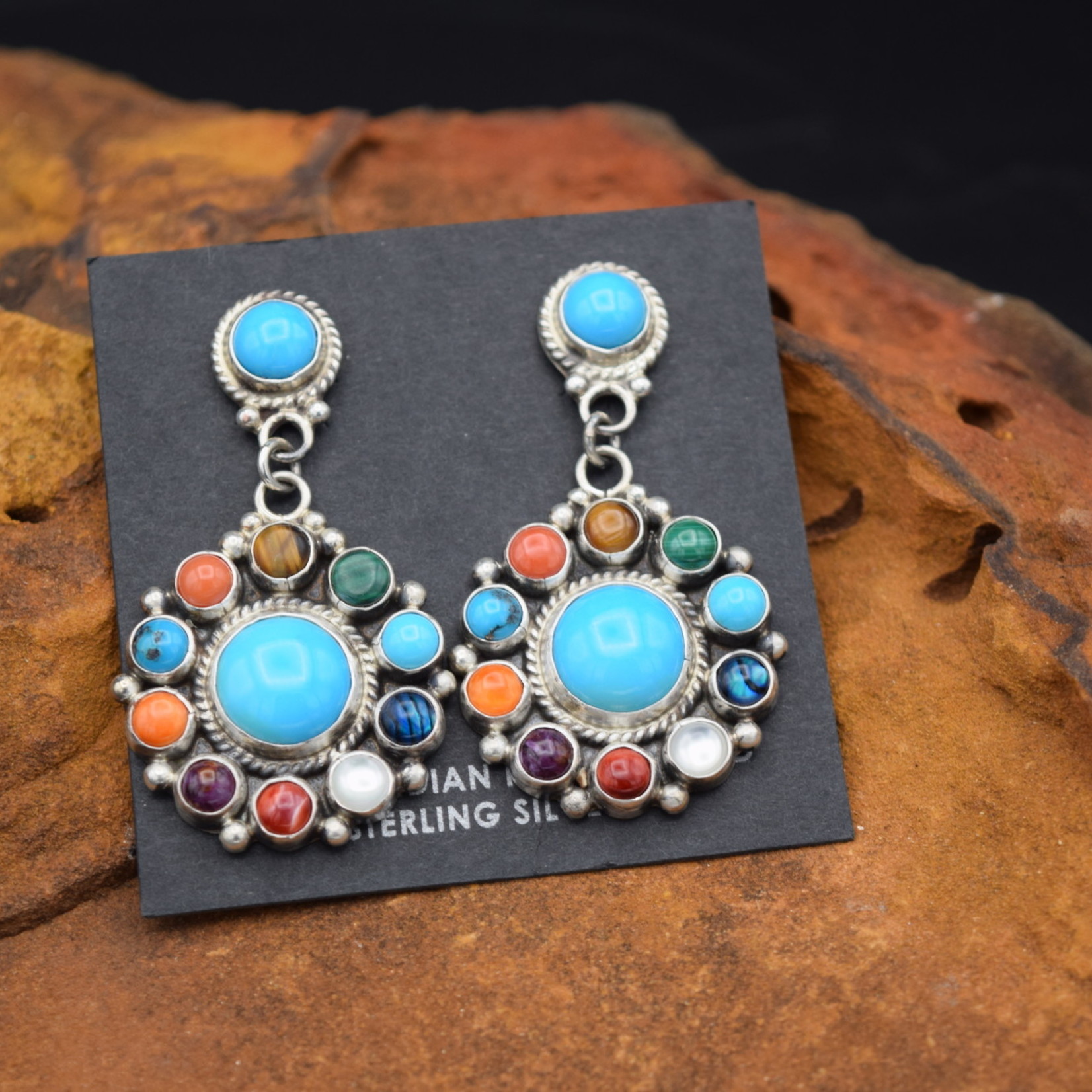 TYLER BROWN MULTI STONE EARRINGS