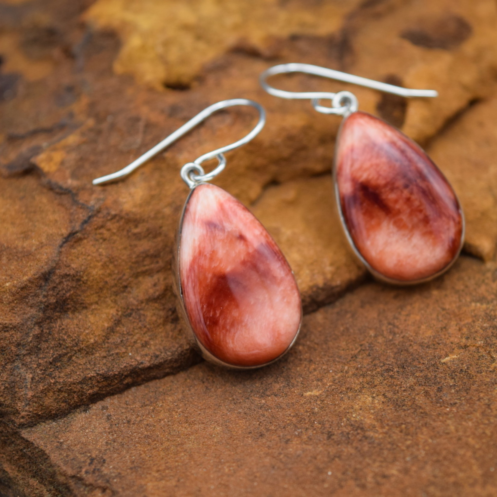 RED SPINY EARRINGS