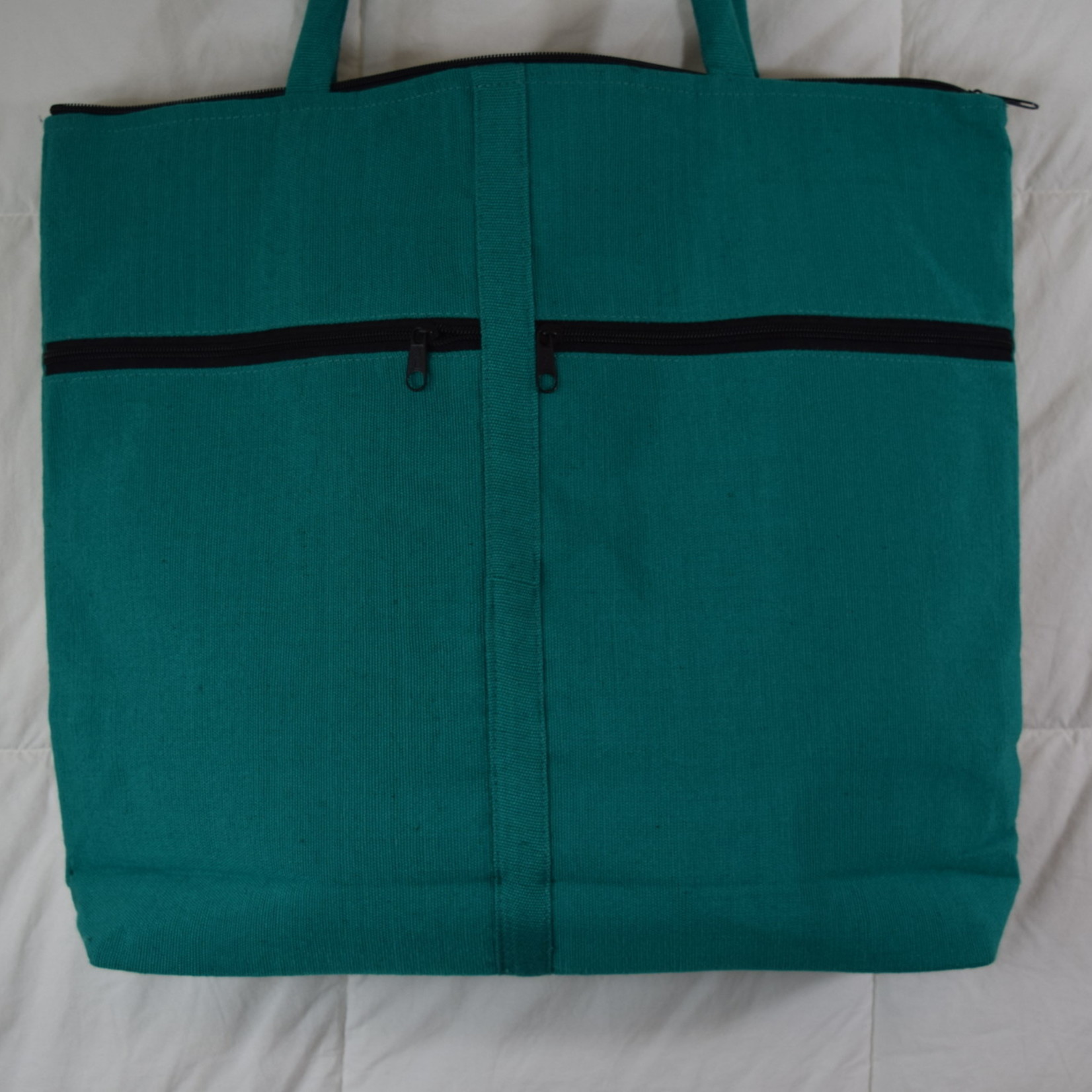Turquoise Turtle Embroidered Tote