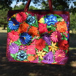 Maroon Floral Embroidered Tote