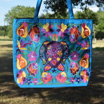 Blue Turtle Embroidered Tote