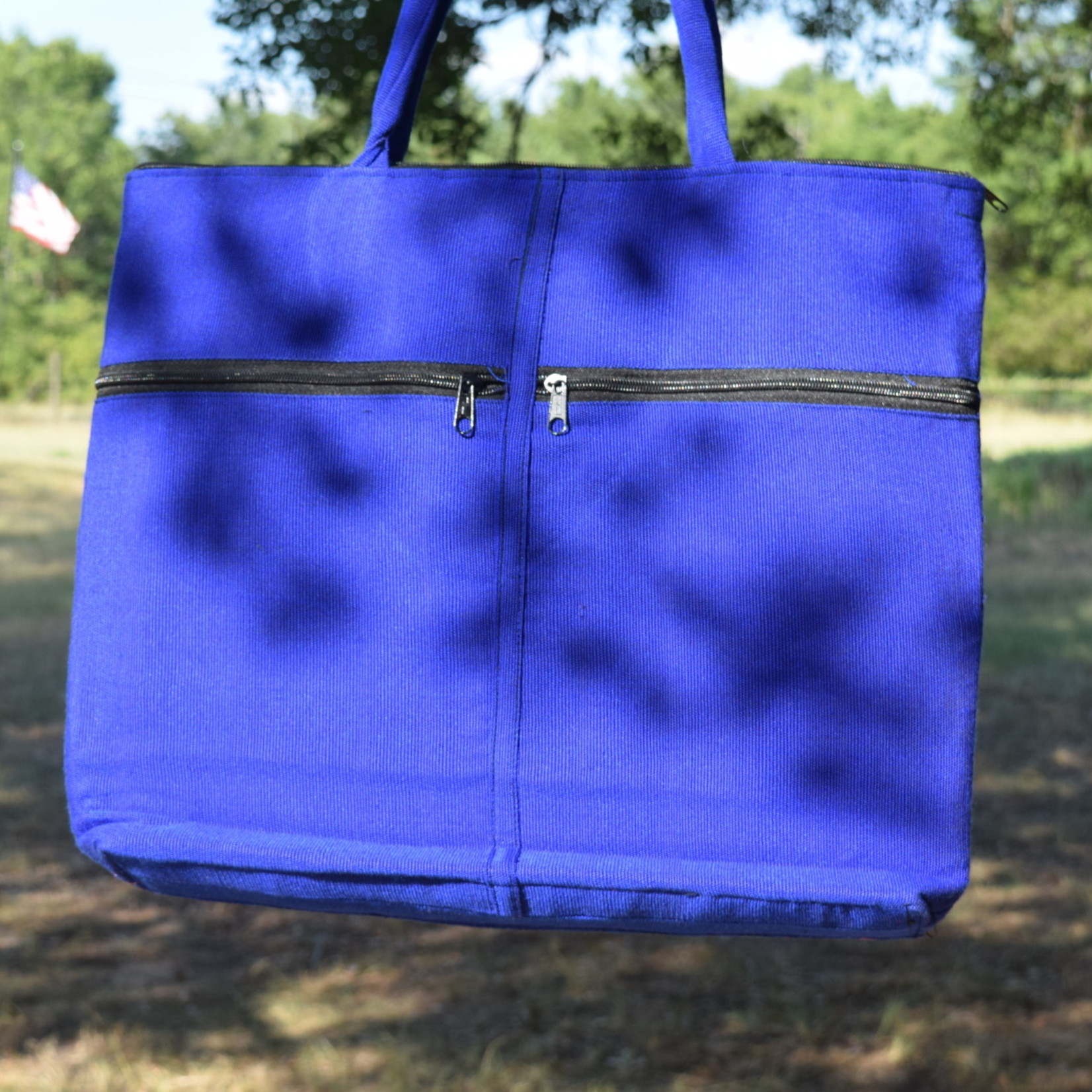 Royal Blue Turtle Embroidered Tote