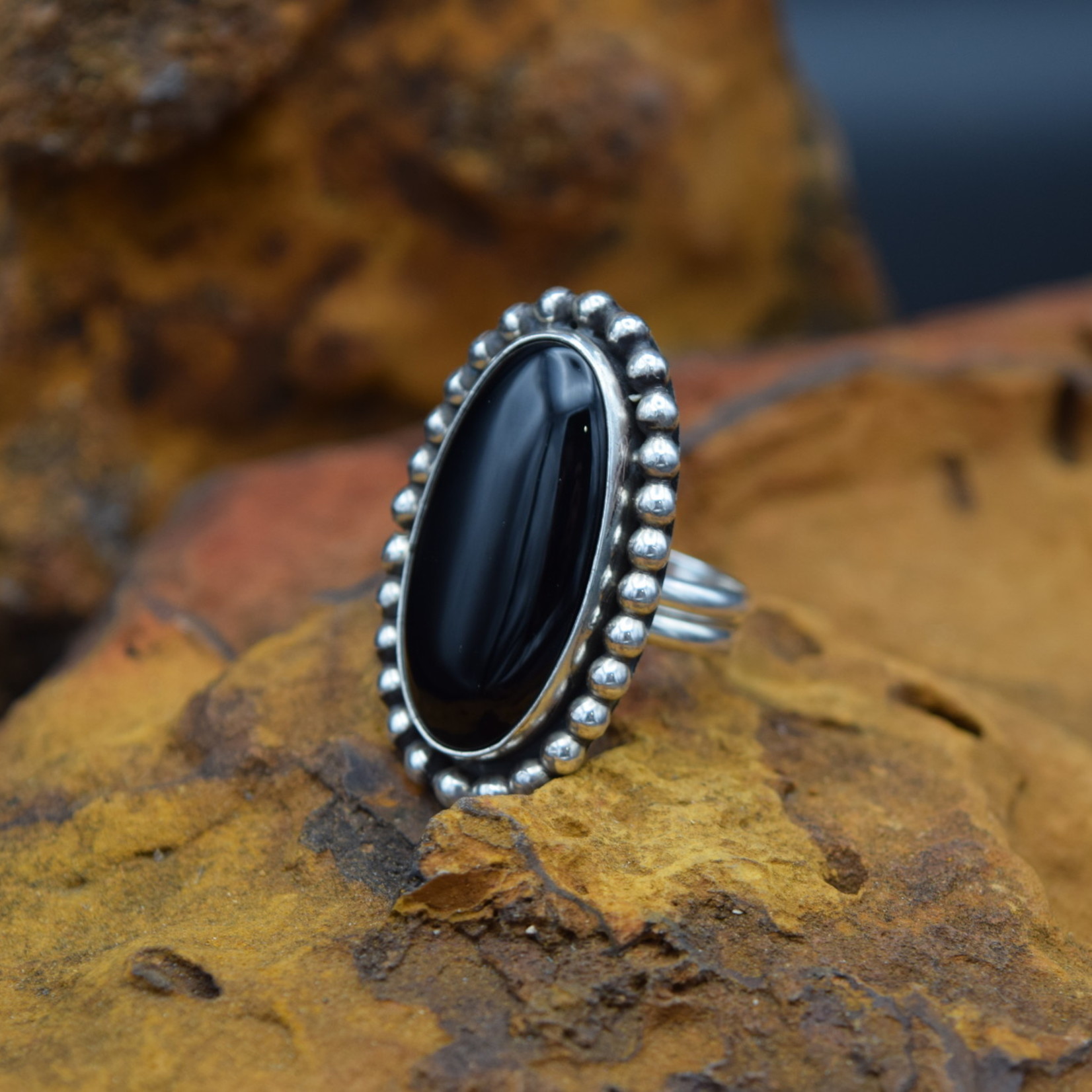 Onyx Ring (Size: Adjustable)