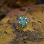 DIAMOND SHAPED TURQUOISE RING (Size: 9.5)
