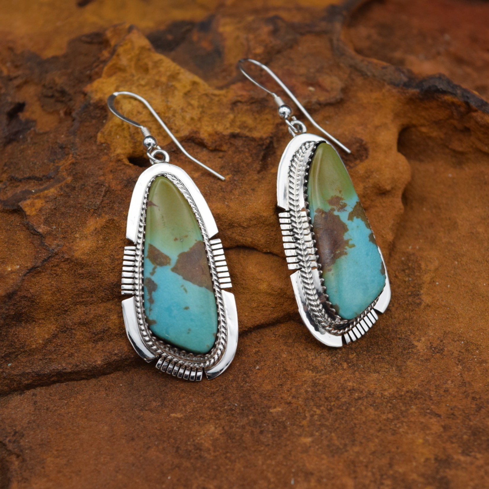 TURQUOISE/BROWN/GREEN EARRINGS