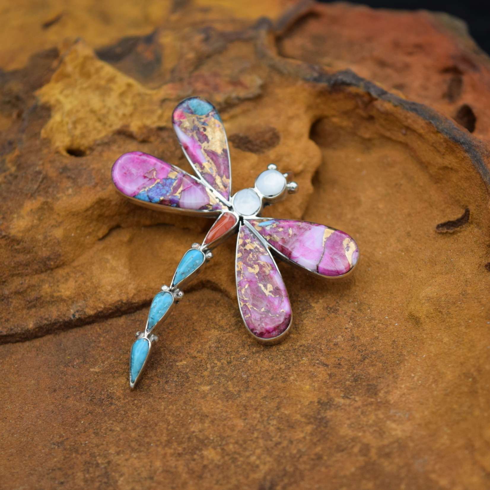 Inlay Dragonfly Pin or Pendant