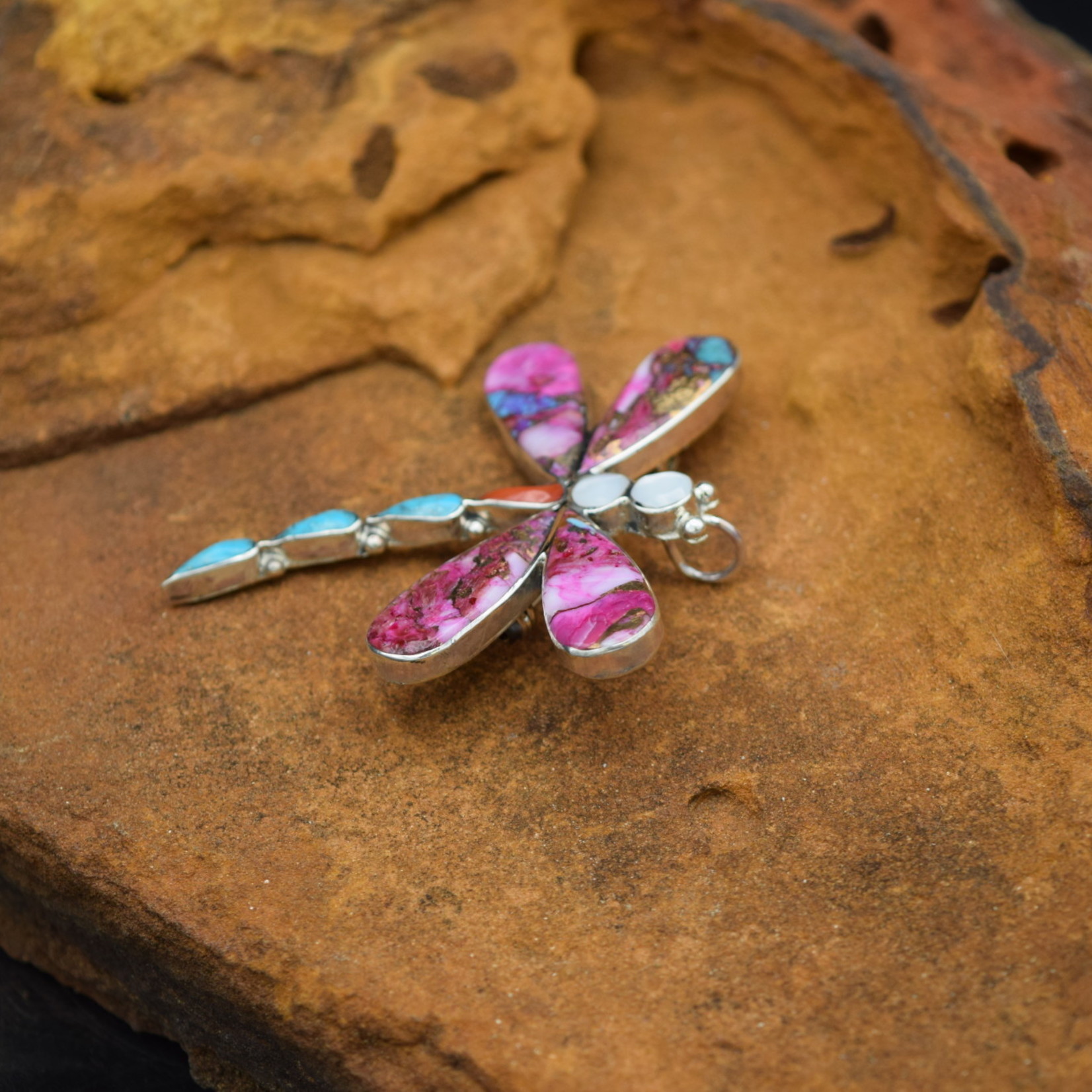 Inlay Dragonfly Pin or Pendant