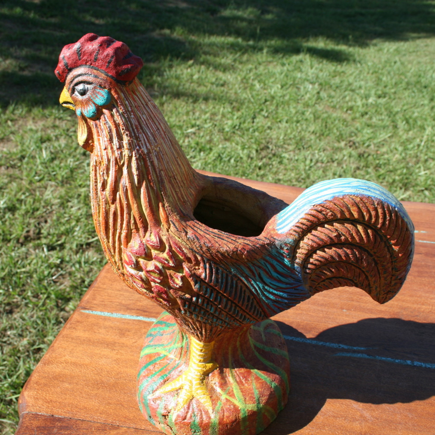 Ceramic Rooster Planter Large Dos Borrachos Amigos Imports, LLC