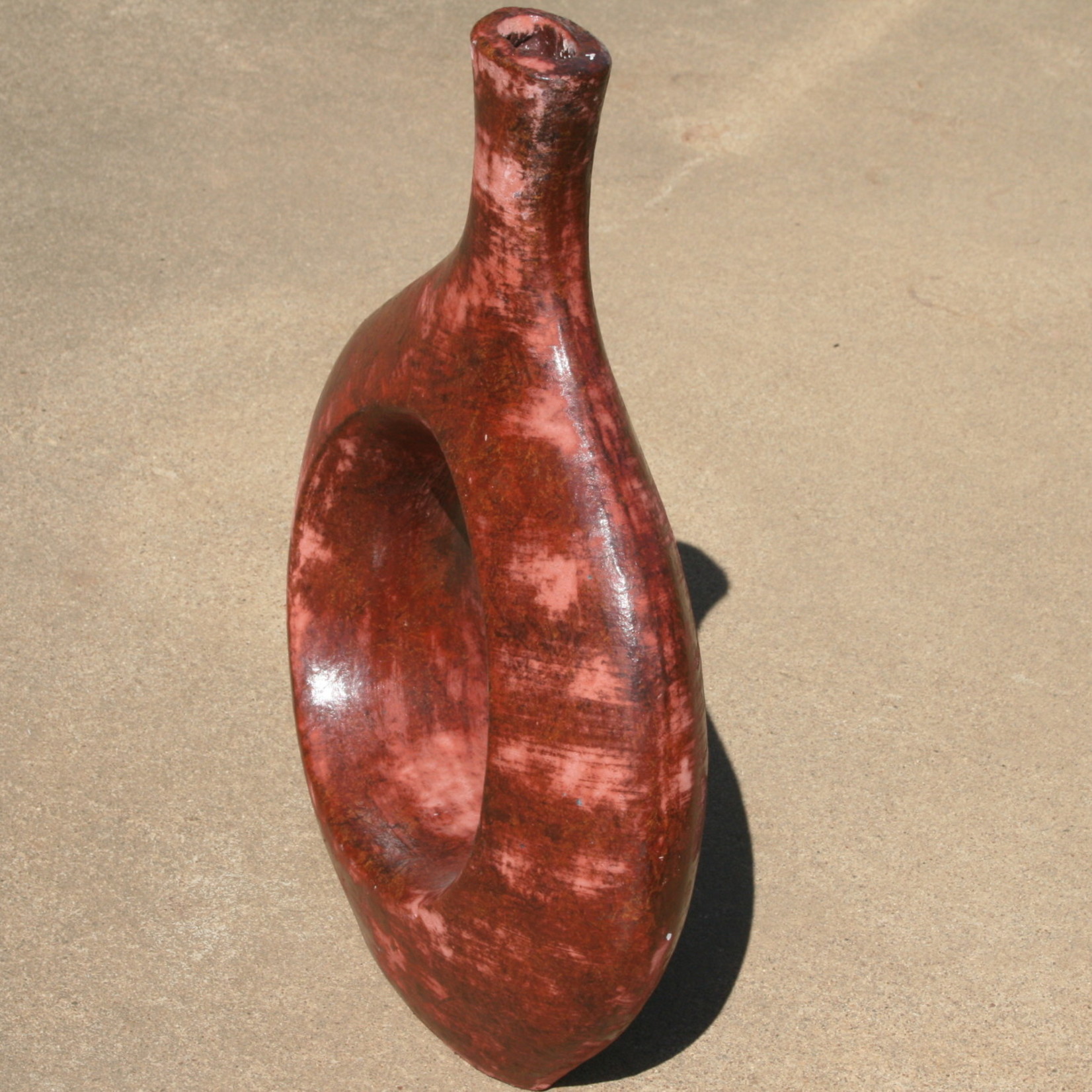 Red Ceramic Circle Vase - Small