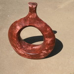 Red Ceramic Circle Vase - Medium