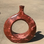 Red Ceramic Circle Vase - Large