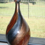 Ceramic Brown/ Metallic Vase - Small