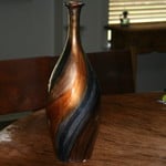 Ceramic Brown / Metallic  Vase - Medium