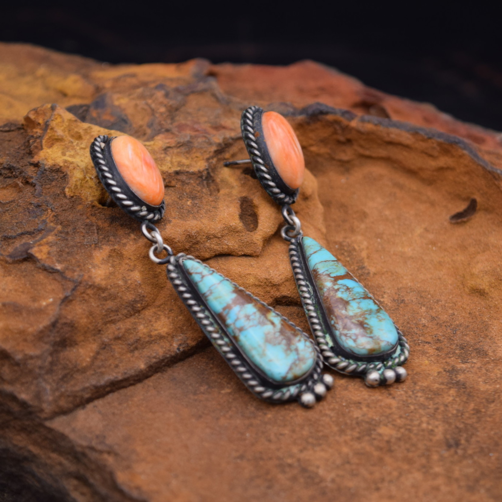 Orange Spiny Royston Earrings