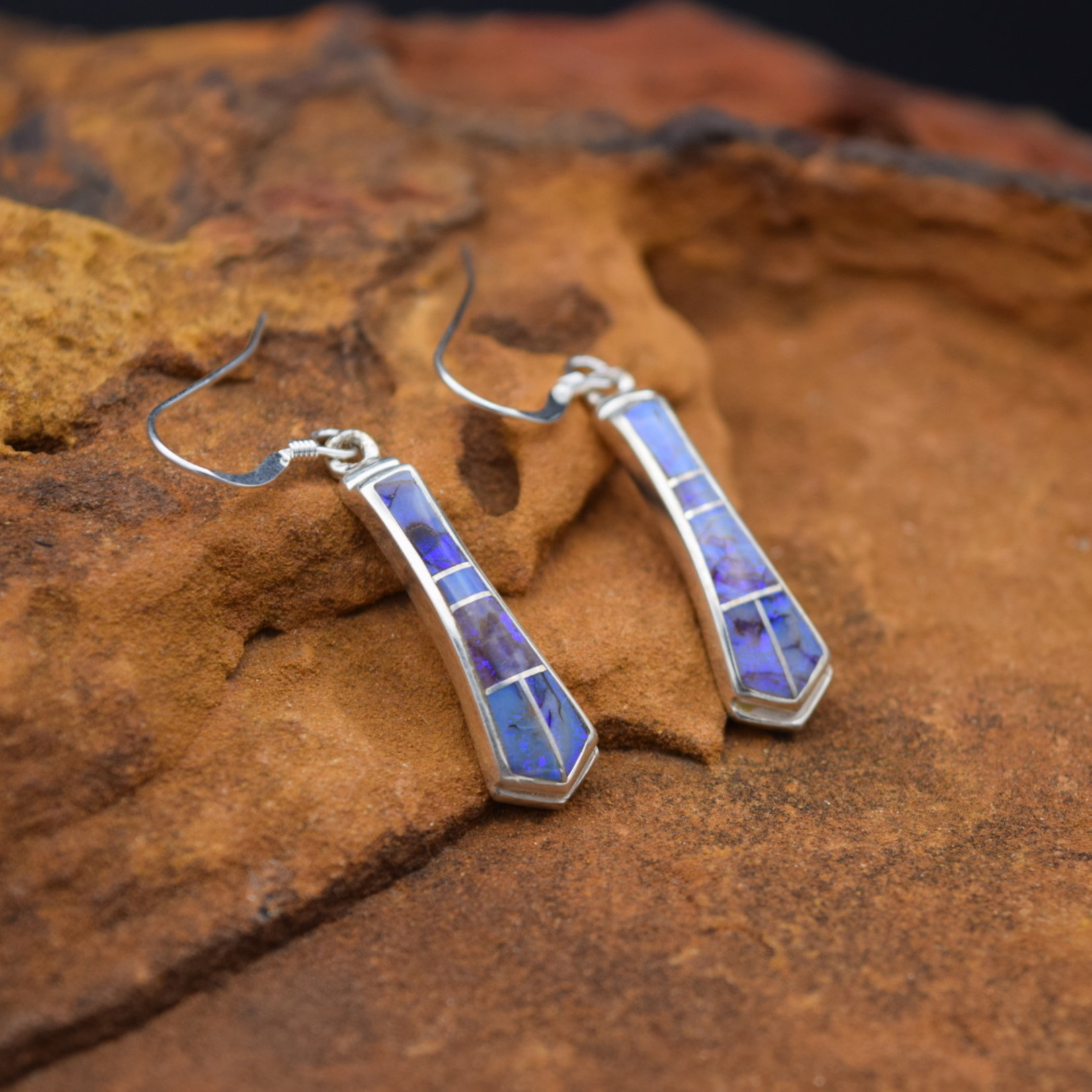 Charoite Inlay Earrings